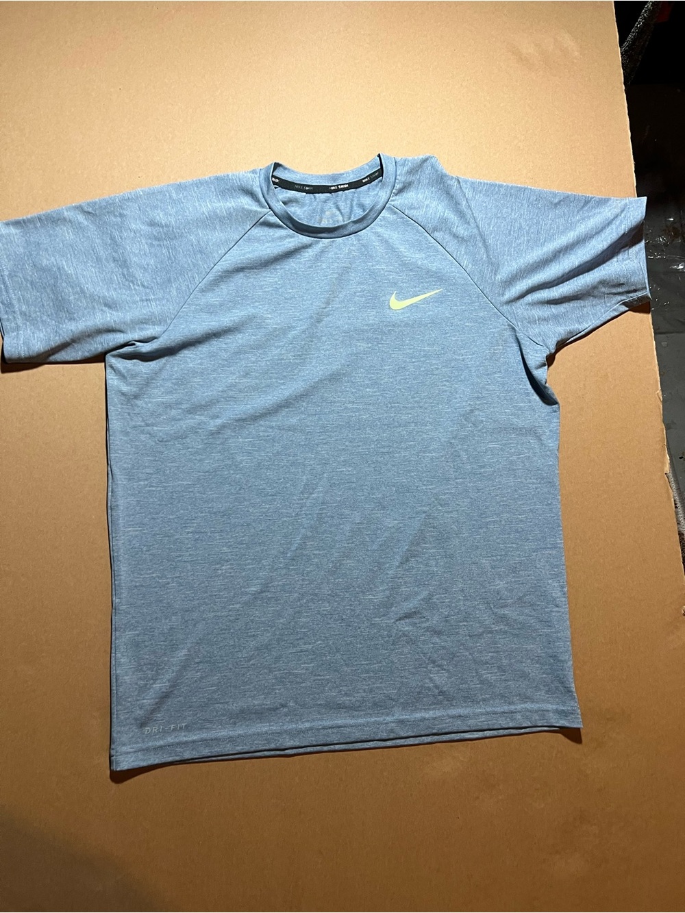Nike Light Blue Short Sleeve Dri-FIT Tee with Yellow teens